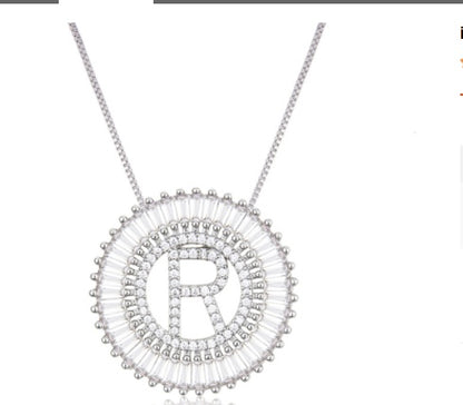 A Z Letter 6mm Imitation Pearls Necklace For Women