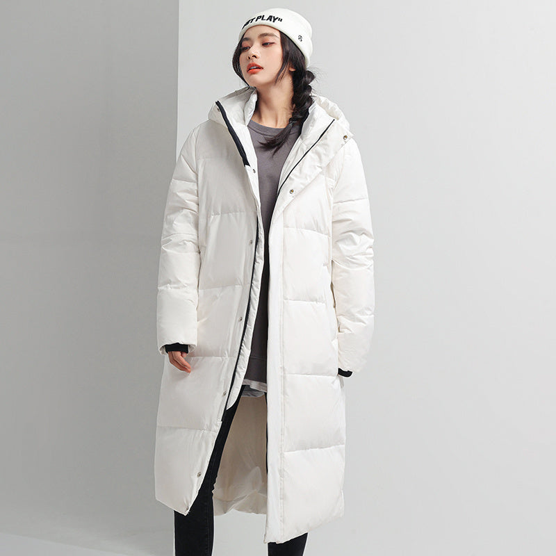 Womens Winter Style Windproof Mid Length Cotton Coat Parka