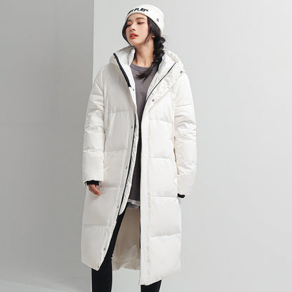 Womens Winter Style Windproof Mid Length Cotton Coat Parka
