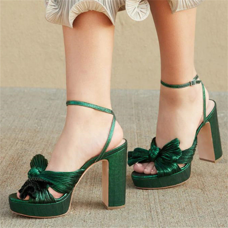 Casual Bowknot Design High Platform Women Sandals