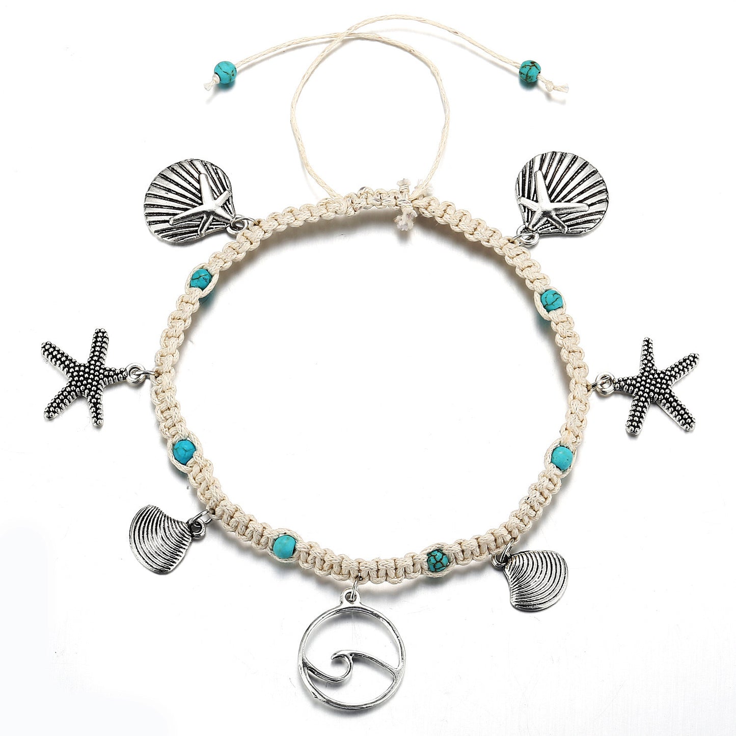 Starfish Beaded Adjustable Ankle Bracelets