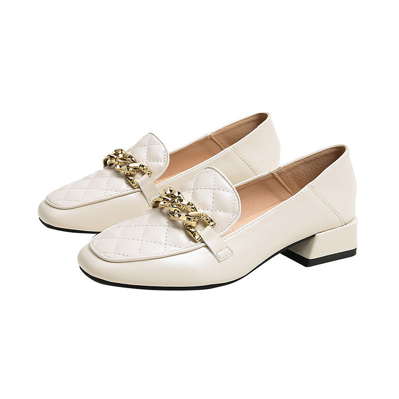 Womens Low Square Heel Flat Sole Pretty Elegant Shoes