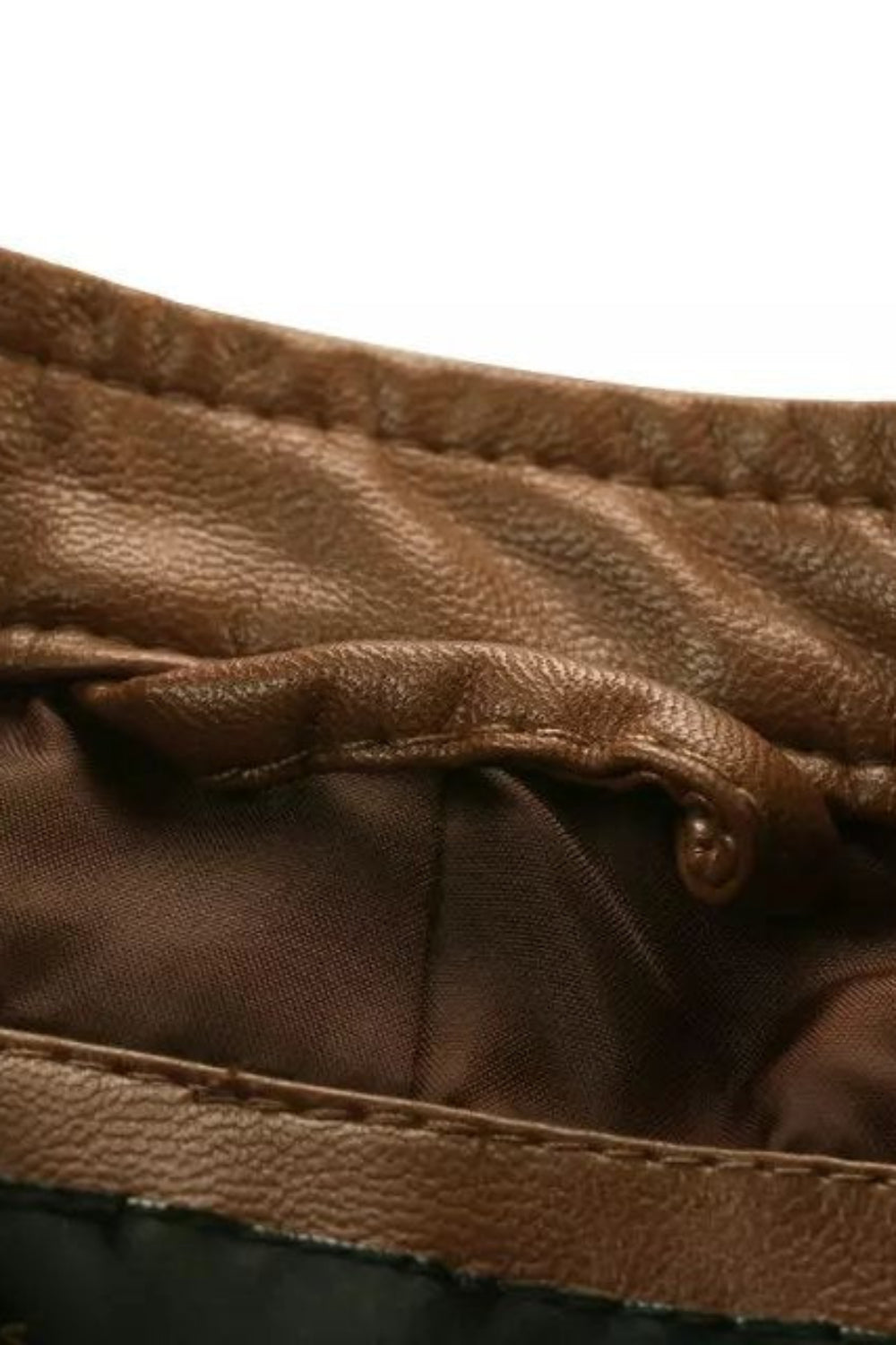 Women's Short Stand Collar PU Leather Jacket