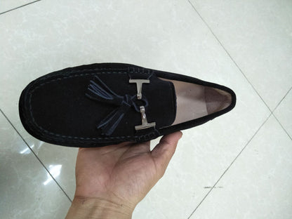 Genuine Leather Sheepskin Tassel Design Women Loafers