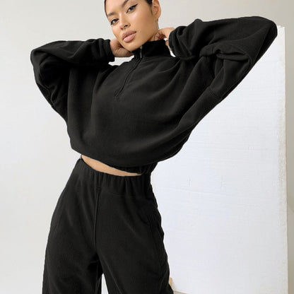 Hooded Casual Sweatshirt & Pants Two-Piece Outfit Set | Cozy Style 2025 Aesthetic