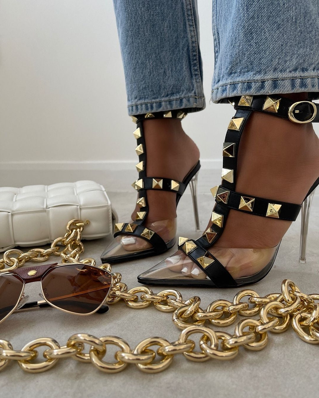 Super High Heel Pointed Sexy Women Empty Back Shoes