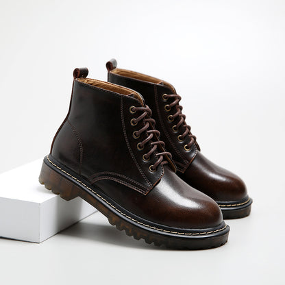 Vintage-Inspired Martin Boots for Women | Belted High-Top Leather Boots with Totem Details