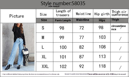 Women’s Fashion Casual Tassel Denim Trousers – Street Style Loose Fit Pants