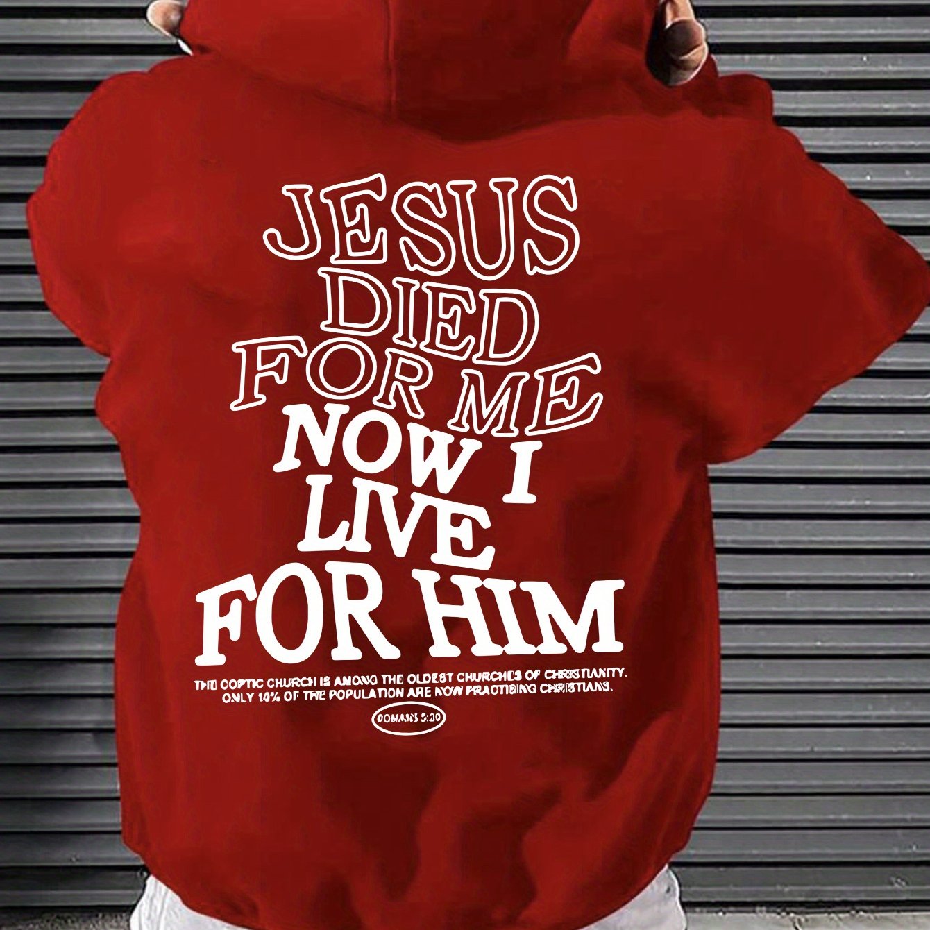 Jesus Died For Me Now I Live For Him Men's Hoodie – Loose Fit Cotton Blend Casual Sweatshirt