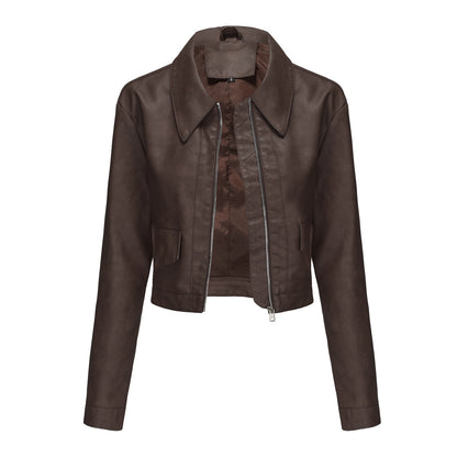 Vibrant Faux Leather Jacket for Women – Jackets for Street Style Outfits