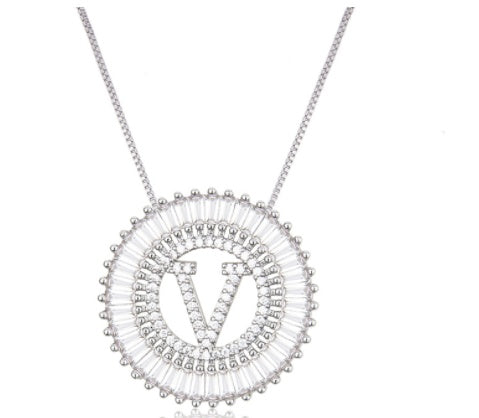 A Z Letter 6mm Imitation Pearls Necklace For Women