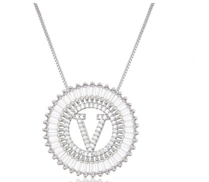 A Z Letter 6mm Imitation Pearls Necklace For Women