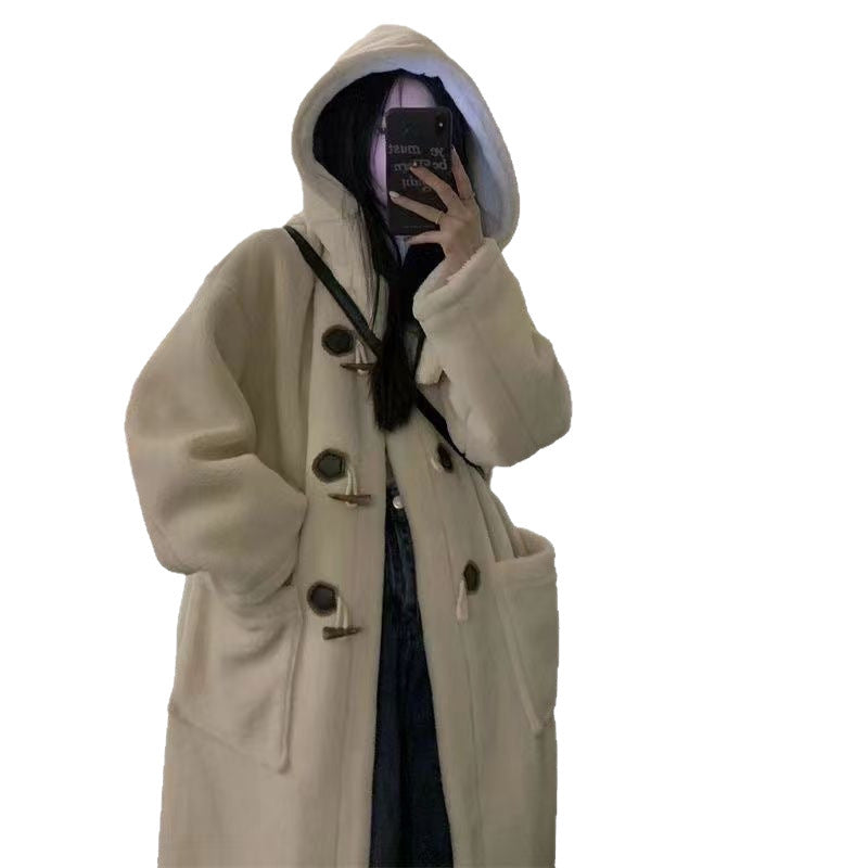 Lambswool O Neck Single Breasted Elegant Coats