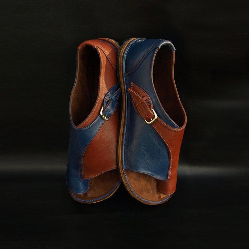 Retro Style Buckle Closure Leather Sandals For Women