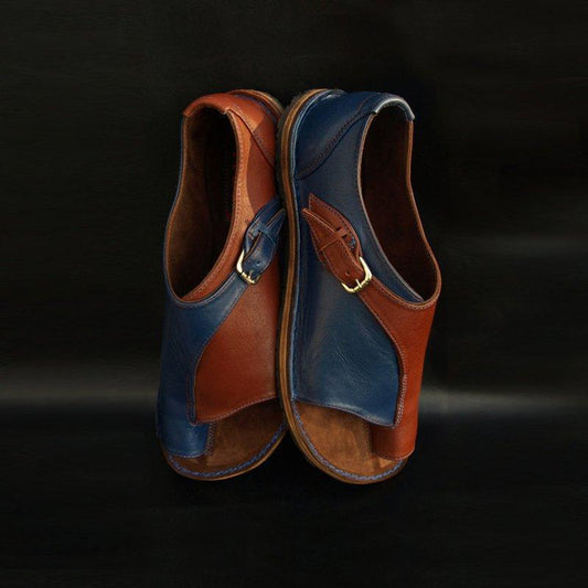 Retro Style Buckle Closure Leather Sandals For Women