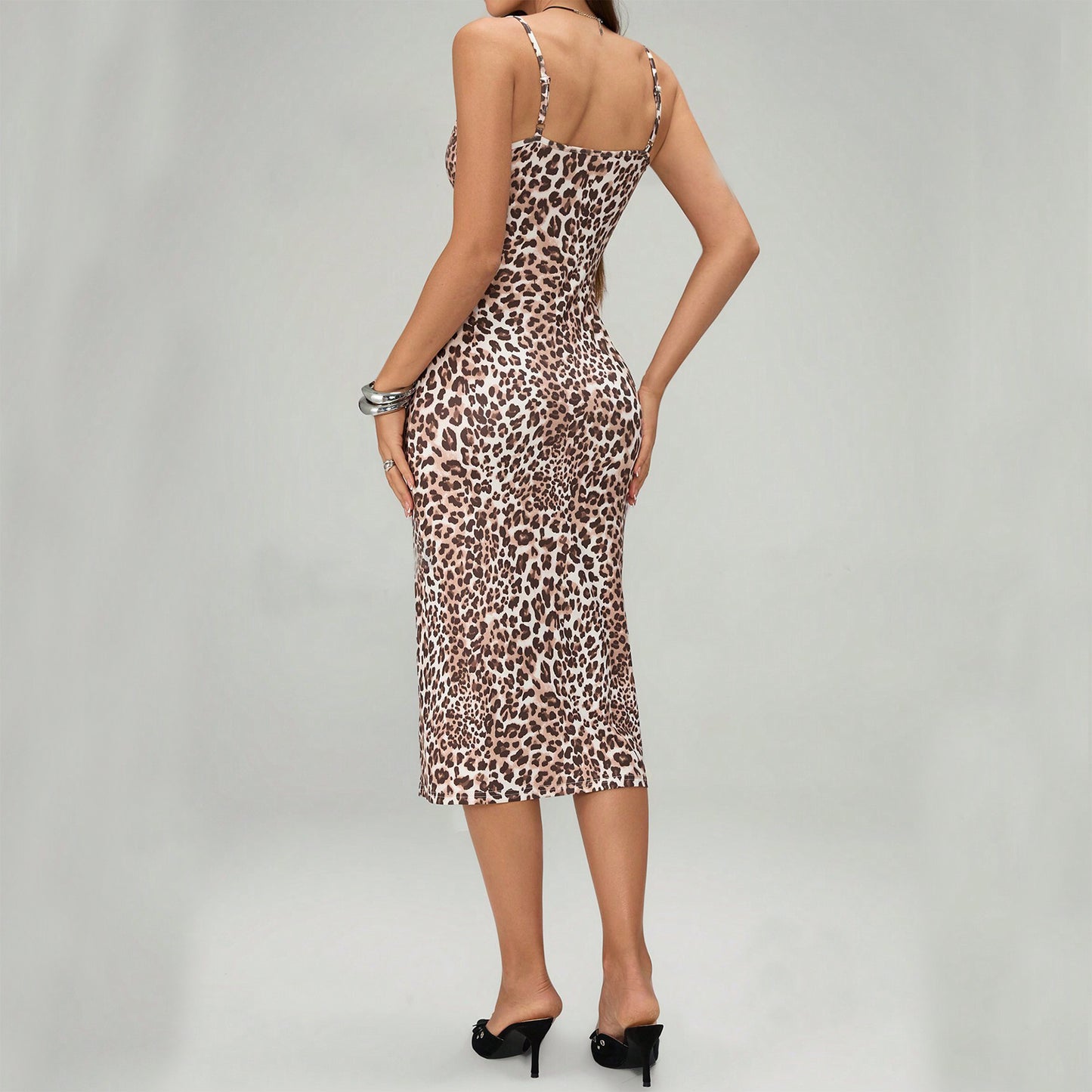 Summer Printed Suspender Split Dress | Flowy Long Dress for Vacations & Casual Outfits