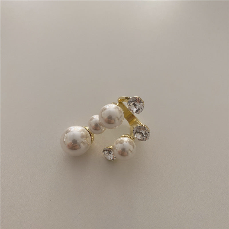 Multi Pearl Ring – Clustered Faux Pearls & Rhinestones, Elegant Statement Jewelry