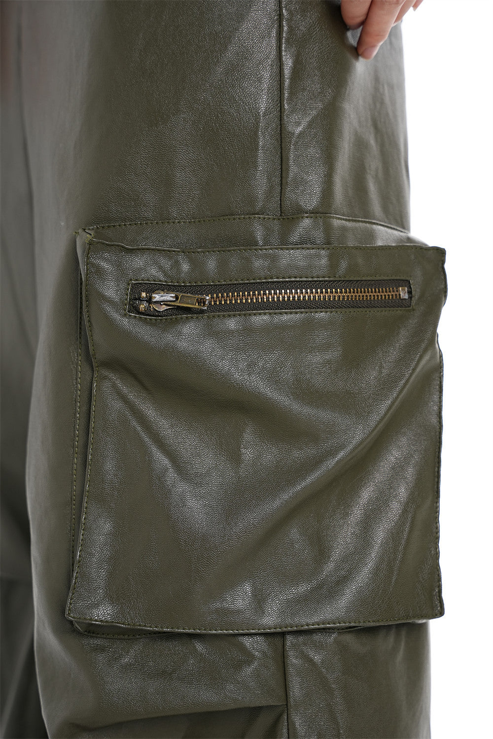 Tooling PU Leather Trousers – Mid-Waist Straight-Leg Unisex Pants
