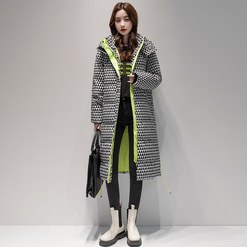 Womens Cotton Padded Long Over Knee Parka Coats