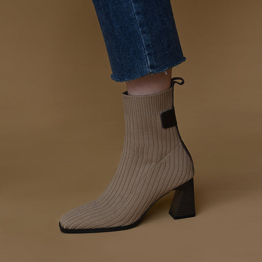 ChicSock Knitted High Heel Boots