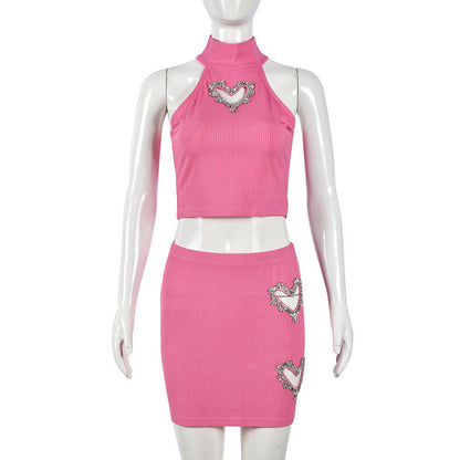 Trendy Vest and Short Skirt Set for Women
