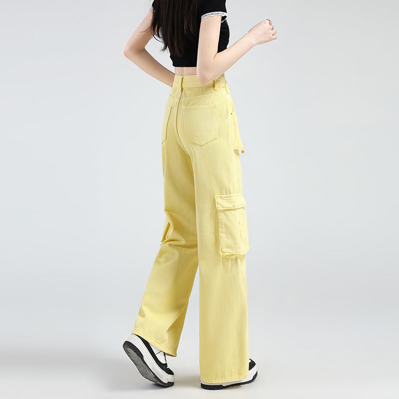 Lemon Yellow High-Waist Wide-Leg Overalls – Chic Socialite Style