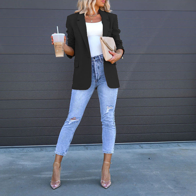 Sequined Shiny Long Sleeve Casual Office Style Blazer Coat For Women