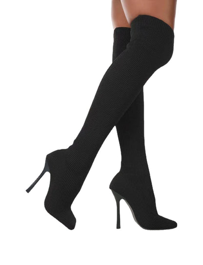 Over-the-Knee Suede Boots for Women | High Fit Sky-High Stiletto Winter Boots