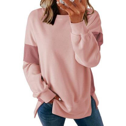 Multicolor Contrast Loose Sweatshirt – Street Style Pullover for Everyday Comfort