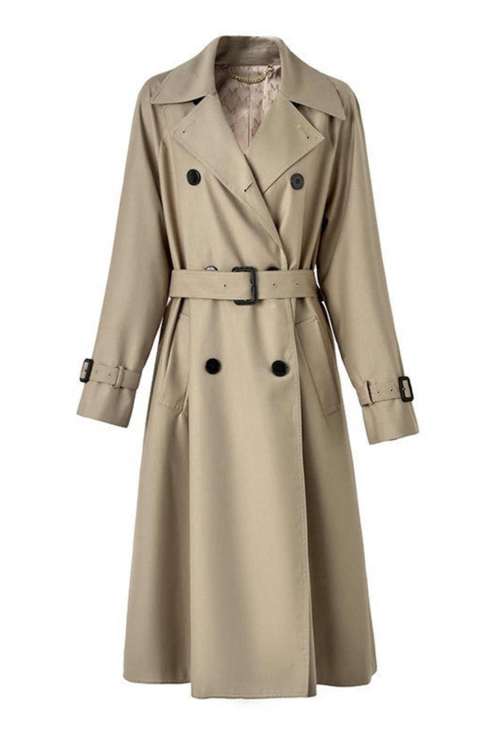 Women’s Mid-Length Trench Coat – Autumn & Winter Loose Petite Coat with Pockets, Commuting Style
