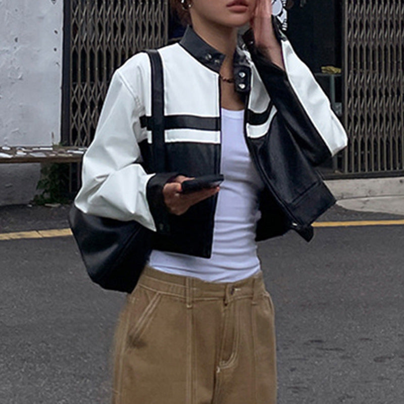 Ladies Street Spice Contrast Leather Bomber Jackets – Bold & Urban