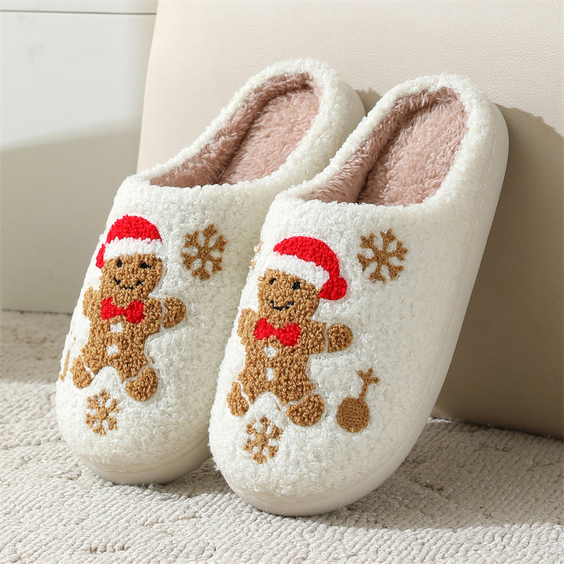 Christmas Fuzzy Snowflake Slippers – Warm Indoor House Shoes