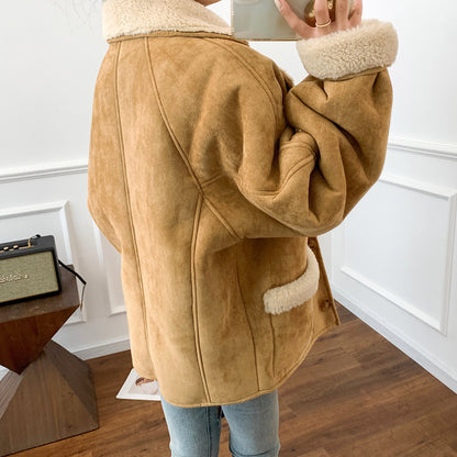 Soft Lamb Suede-Inspired Oversized Coat – Coats Outfits Women & Cozy Chic Style