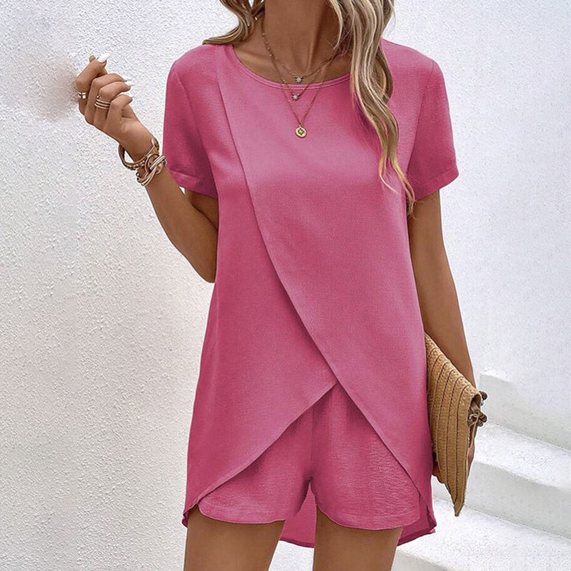 Women’s Summer Lounge Set – Casual Two-Piece Shorts & Top Outfit for Relaxed Style Vibes