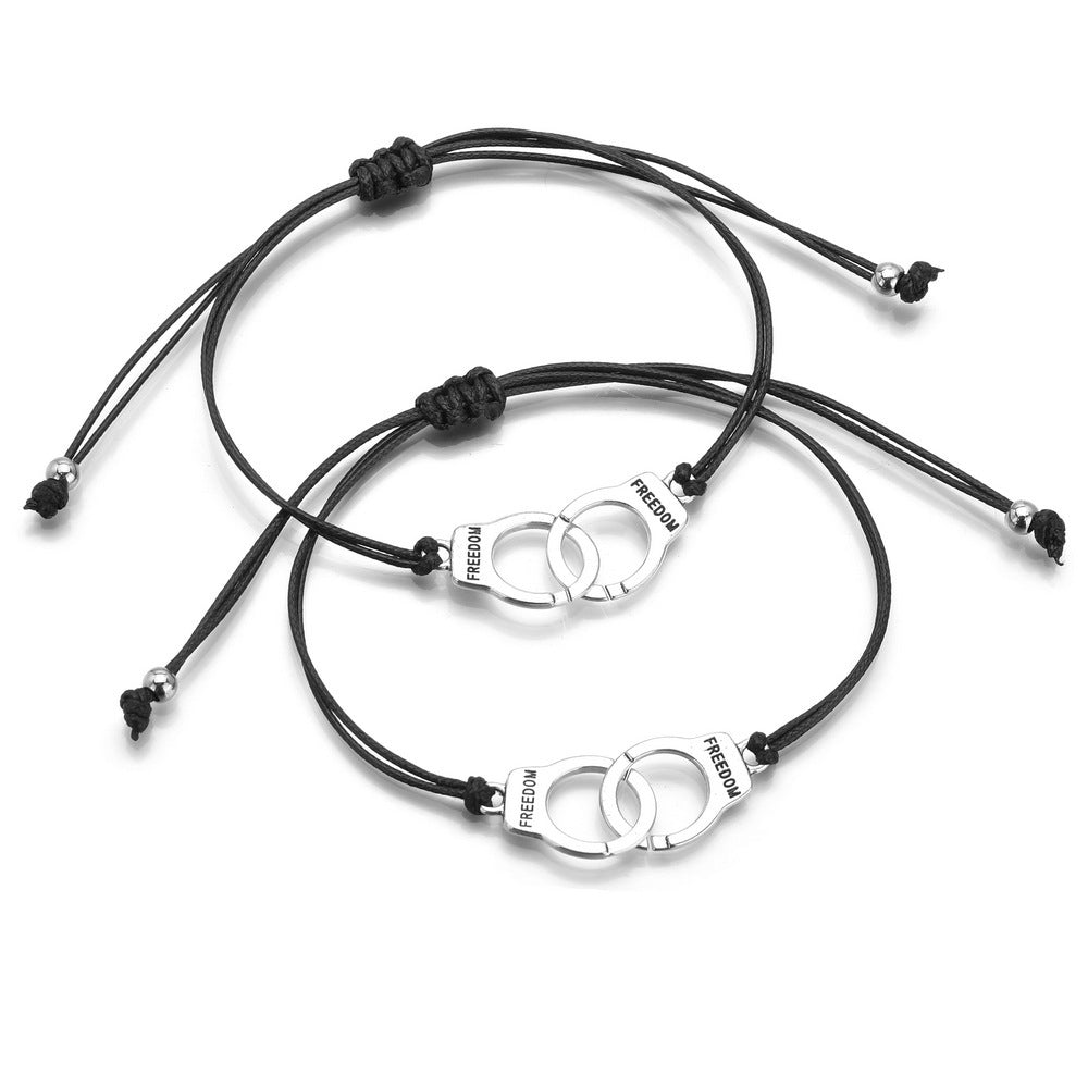 Couple Handcuffs Bracelets – Unisex Matching Bracelets for Love & Friendship