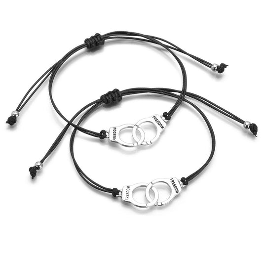 Couple Handcuffs Bracelets – Unisex Matching Bracelets for Love & Friendship