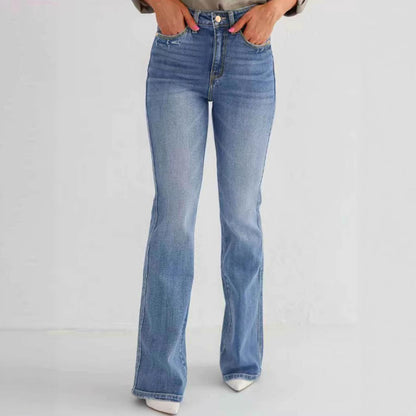Wide Straight Leg Street Style Women Denim Pants
