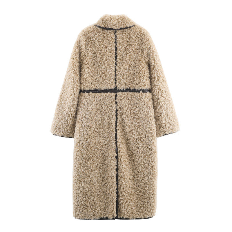 Warm Faux Lamb Wool Hooded Jacket Stylish Winter Parka