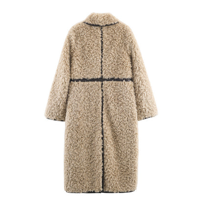 Warm Faux Lamb Wool Hooded Jacket Stylish Winter Parka
