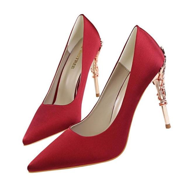 Women’s 10cm High Heel Shoes | Elegant Metal-Detail Pumps