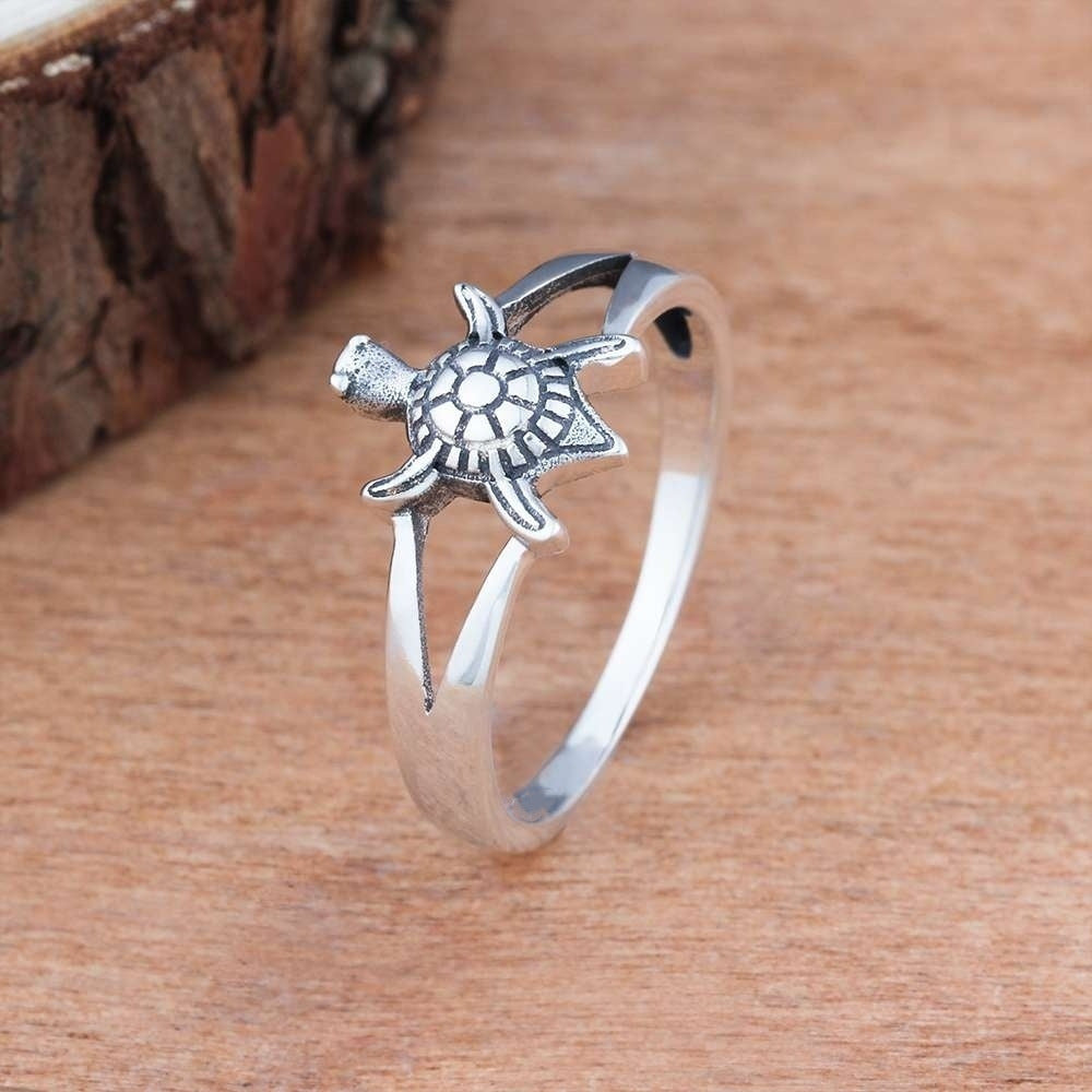 Personalized Tortoise Ring – Unisex 6mm Wedding Band, Unique Zinc Alloy Jewelry