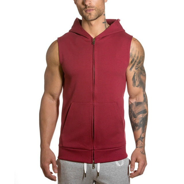 Casual Cool & Comfortable Sleeveless Cotton Hoodie for Men