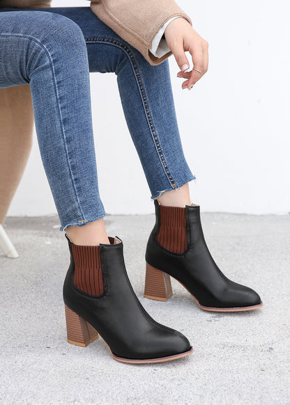 Womens Elastic Band Closure Ankle Boots