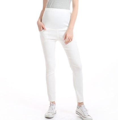 Spring Maternity Wide-Leg Trousers – Comfortable High-Waist Pregnancy Pants