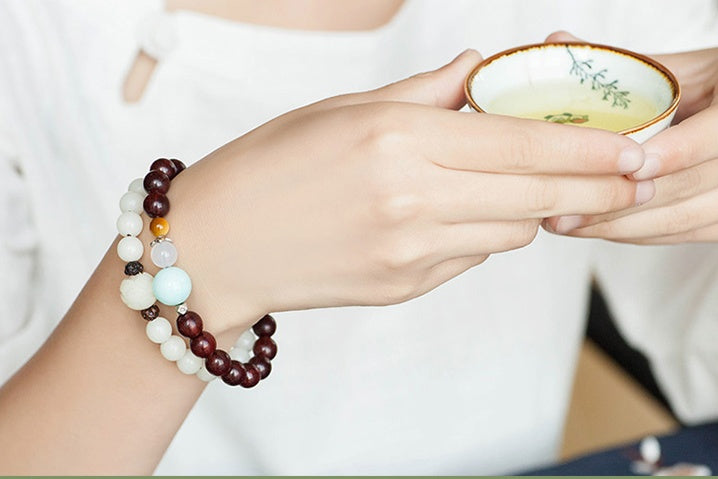 Natural White Jade Bodhi Bracelets – Beaded Bracelets for Mindfulness & Everyday Wear