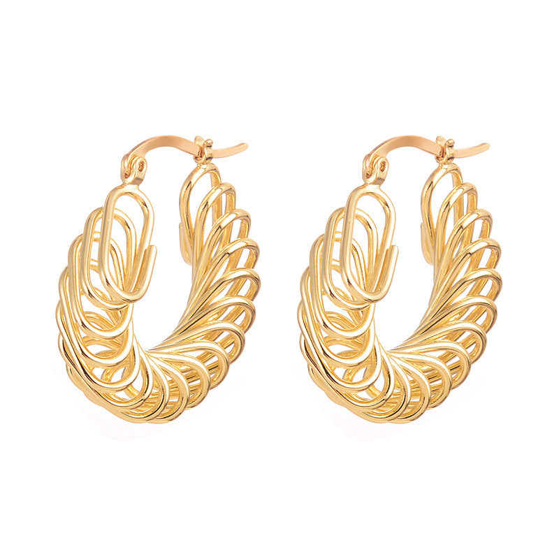 Earrings Elegant Clip-On Hoop Twist Design Jewelry Accessories Trend 2025