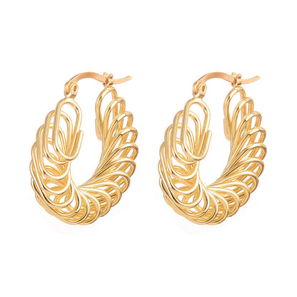 Earrings Elegant Clip-On Hoop Twist Design Jewelry Accessories Trend 2025