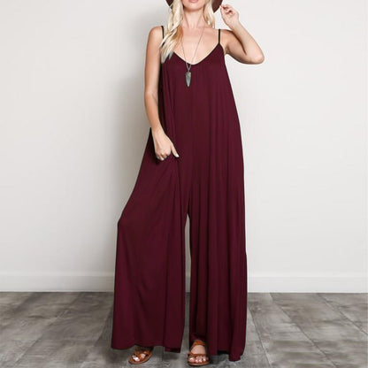 V-Neck Wide-Leg Jumpsuit for Women Plus Size – Breezy Summer & Casual Outfit