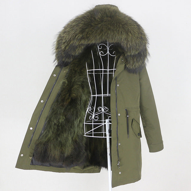 Big Pocket Green Fashion Winter Womens Outwear Parka Coat