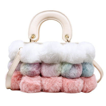 Korean-Style Plush Shoulder Bag Medium Messenger Winter